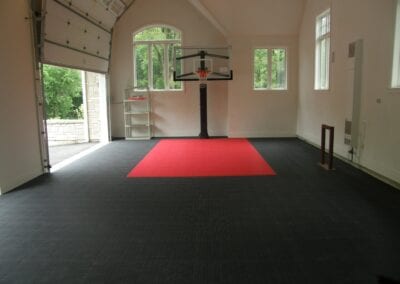 garage basketball court tiles