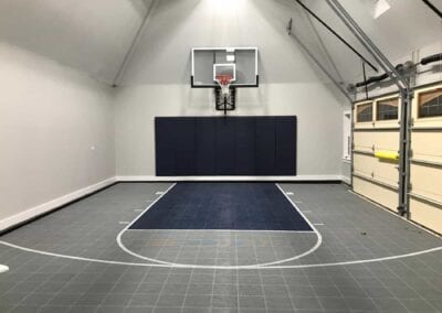 garage basketball court size