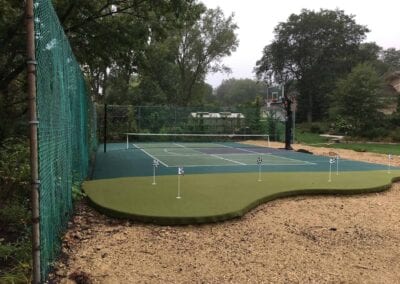 putting green and basketball court