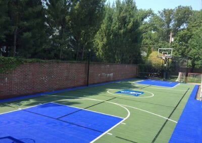 green blue basketball court