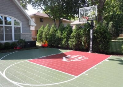 green red basketball court