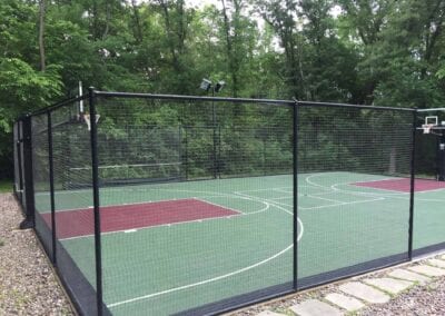 green maroon basketball court