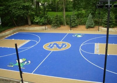 blue gold basketball court