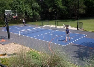 Outdoor Backyard Basketball and Pickleball Multi-Use Court