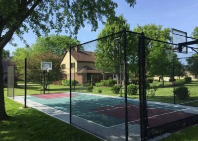 green grey basketball court