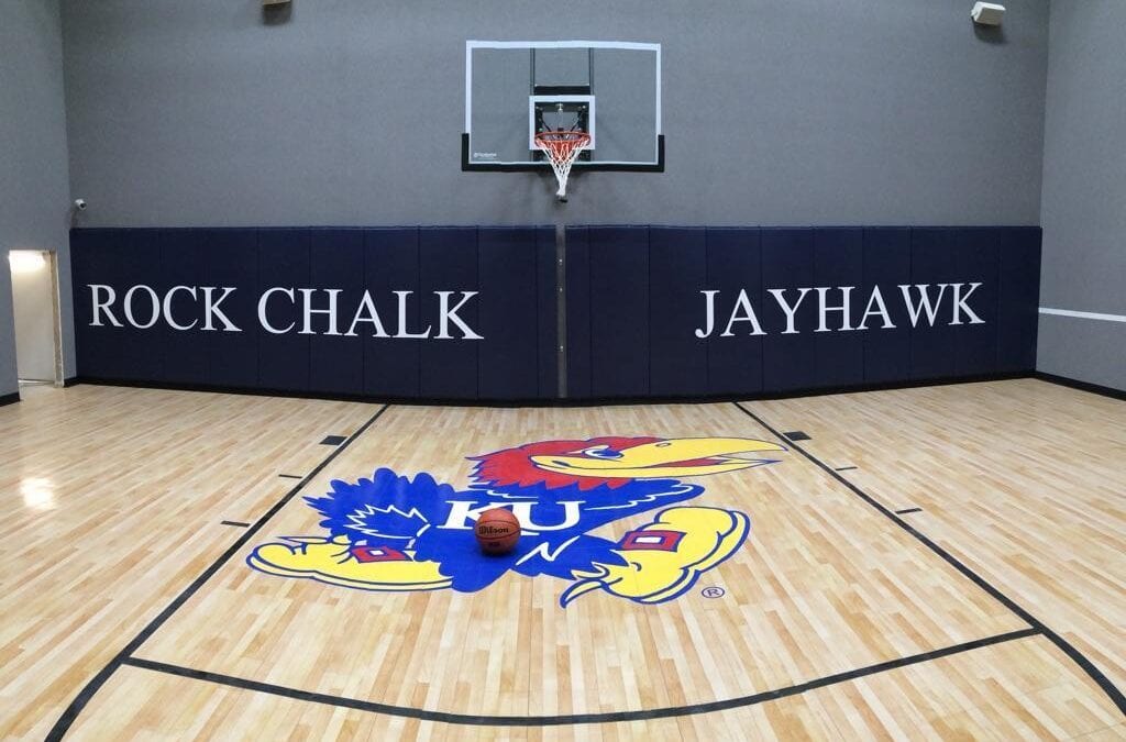 Indoor Jayhawks basketball court