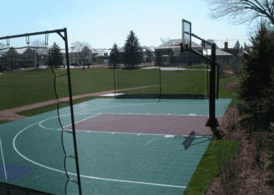 basketball court in backyard