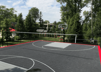 Outdoor Backyard Volleyball and Basketball Multi-Use Court