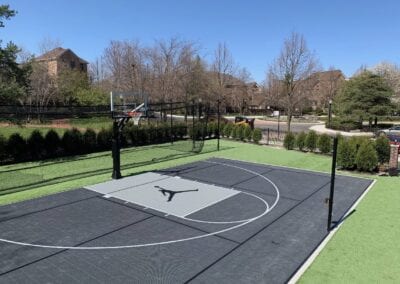 modified backyard basketball court