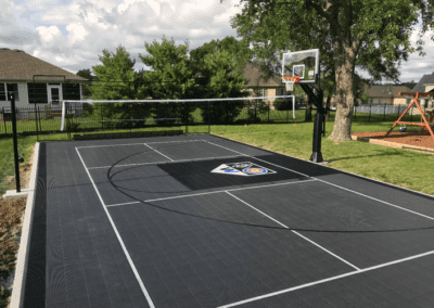 Outdoor Backyard Basketball and Pickleball Multi-use Court