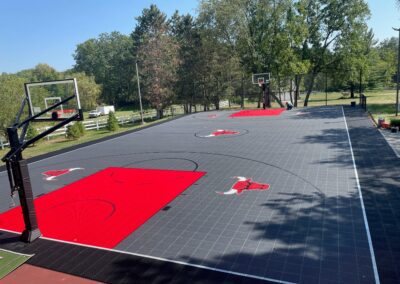 residential outdoor basketball court