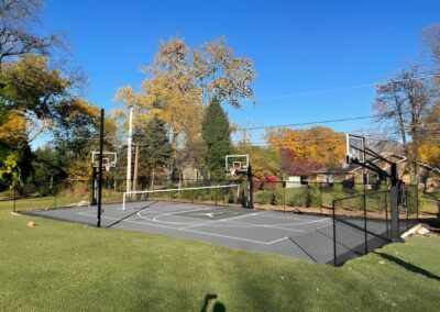 basketball hoops in yard