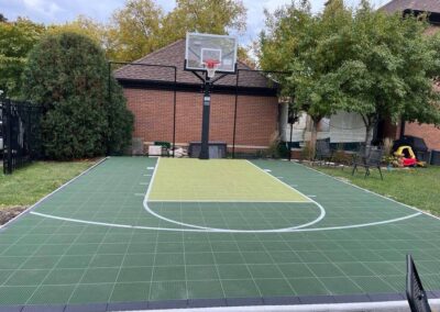 small basketball court in backyard