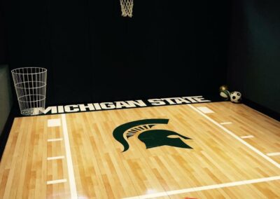 build a basketball court in basement