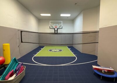 build a basketball court in basement