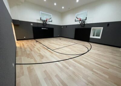indoor wood basketball court